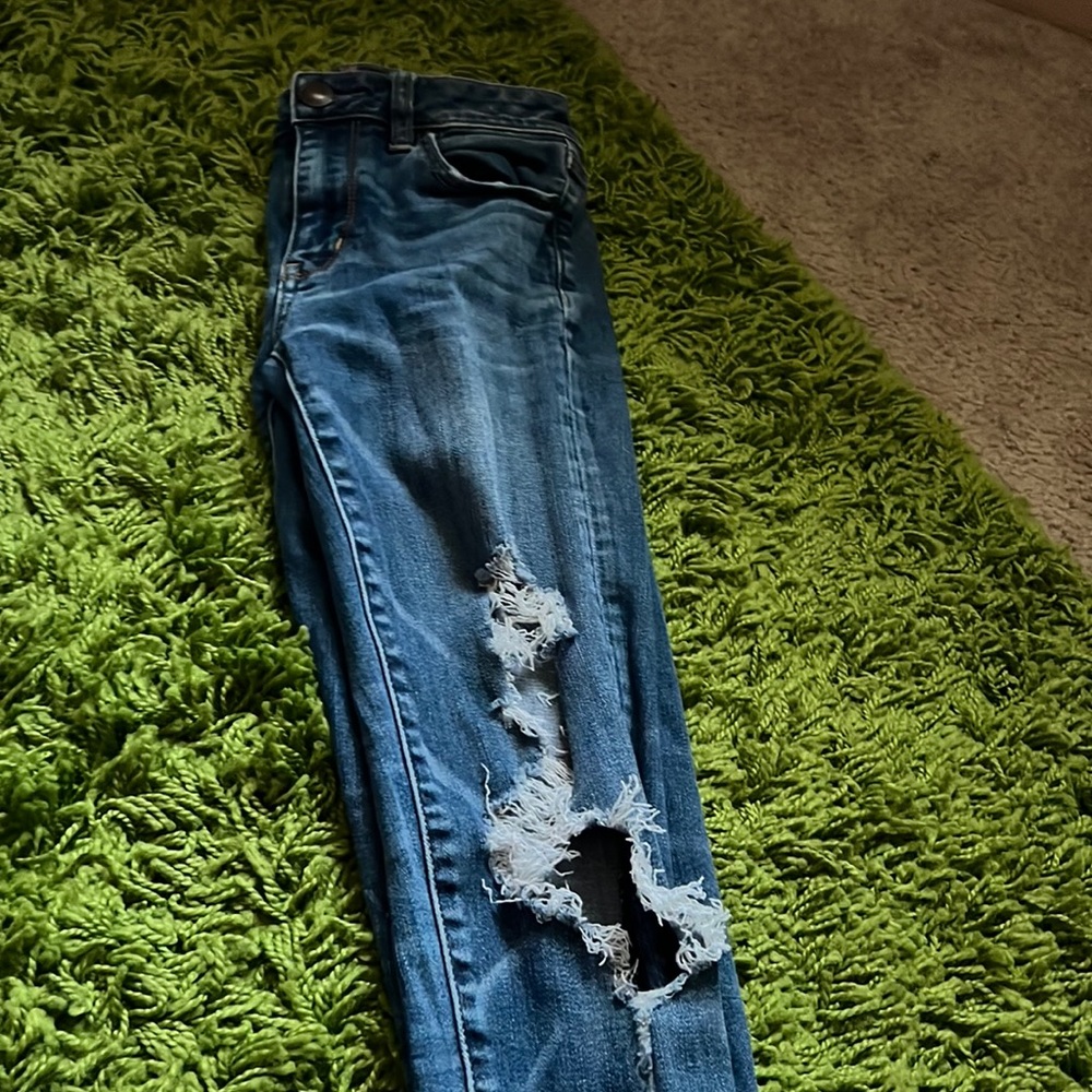 American Eagle size 0 super stretch dark blue